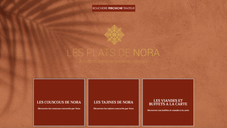 Projet de création site web pour l'entreprise Les Plats de Nora Boucherie Ferchiche