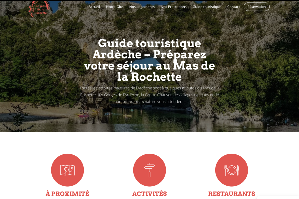 Le Mas de La Rochette, un site internet avec moteur de réservation pour la réservation de gîtes et appartements